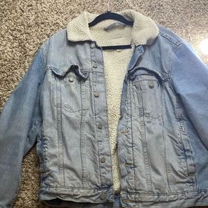 H&M Jean jacket with furry insides